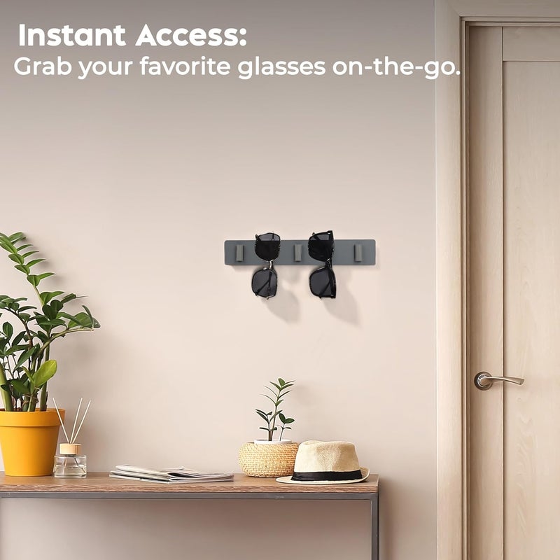 Spaceneat Sunglass Holder for Wall - Keep Your Eyewear Safe & Secure - Eyeglass Organizer for Multiple Glasses Display, Hanging Sunglasses Storage Stand, Reading Glasses Holder Rack - Gray, 5 Slot - Image 5